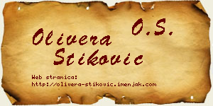 Olivera Stiković vizit kartica